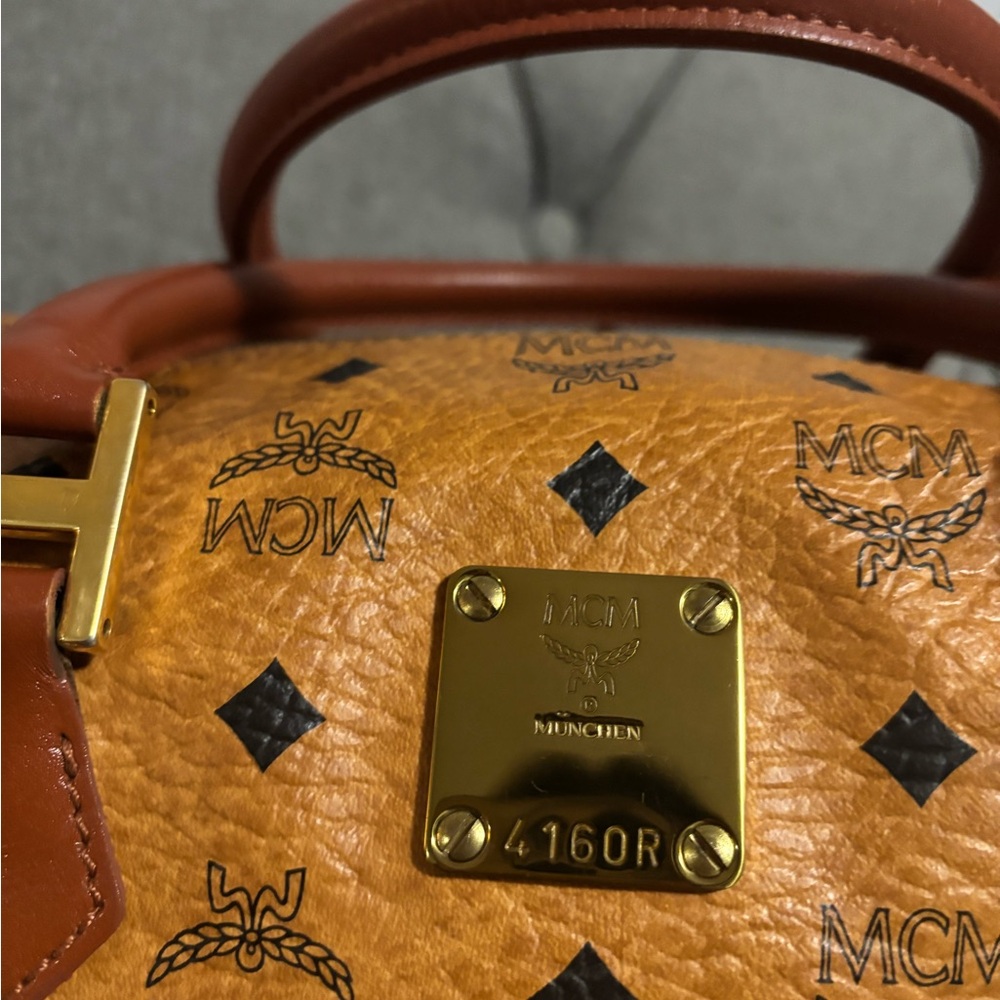 MCM Cognac Boston bag Visetos Satchel - Picture 2 of 14